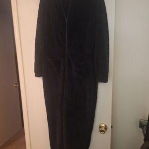 Women's Black Onesie With Hood